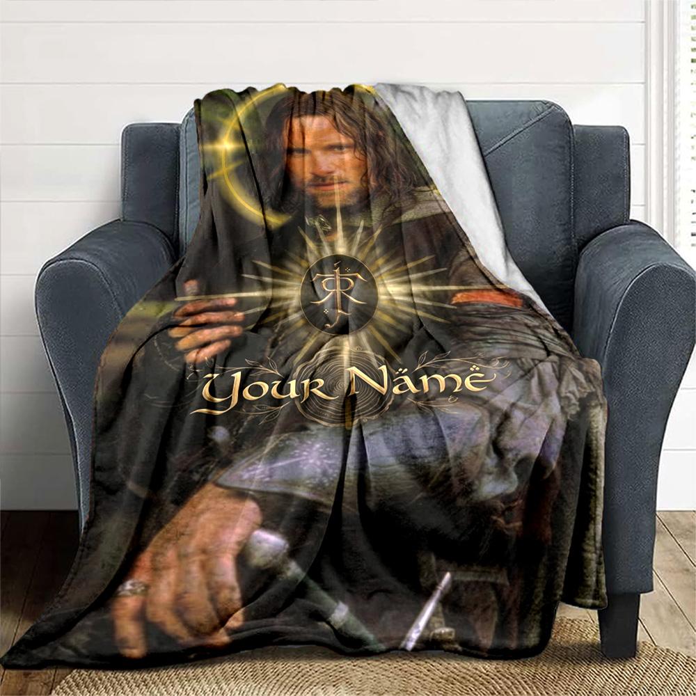 Lord Rings Customize Text Blanket Gift Customizable Blanket Soft & Cozy Versatile for Nap Chair Bed Couch Ideal for All Seasons