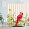 Chinese Style Flowers Birds Shower Curtains White Magnolia Flower Hand Painted Oil Painting Fabric Bathroom Curtain Decor Sets