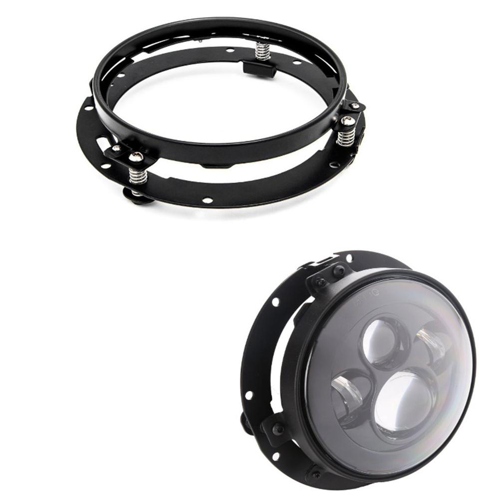 2 ks čierne 7" LED svetlomet okrúhle montážne držiaky krúžky pre Jeep Wrangler JK TJ motocyklový svetlomet