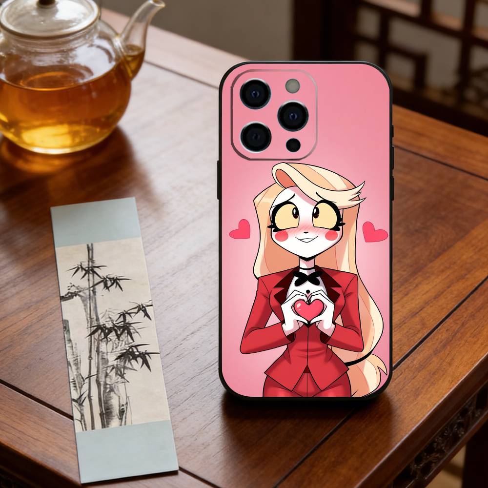 Hazbin Hotel Charlie Morningstar Handyhülle Für iPhone 17, 16,15,14,13,12,11 Plus,Pro Max, Andere Weiche Schwarze Abdeckung