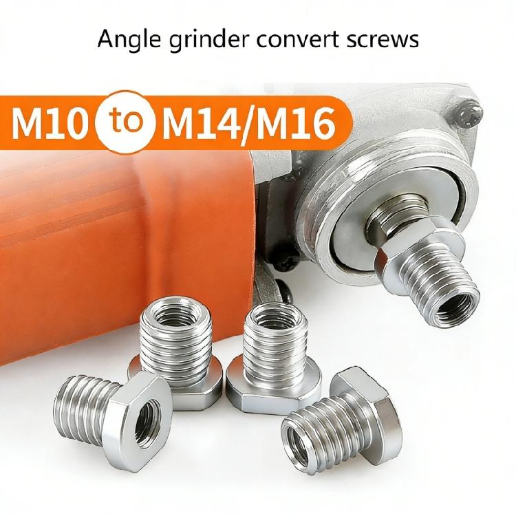 2 Piezas Adaptadores de Amoladora Angular Tornillos Adaptador Rosca M10 a M14 y M16 Conexión de Broca Para Uso Profesional