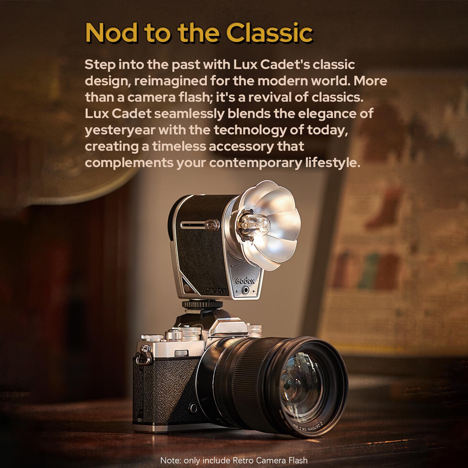 GODOX lux Cadet Retro Camera Flash GN10 6200K+/-300K Цветовая температура Автоматический — фото 9