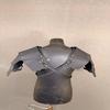 Black Leather Medieval Pauldrons Adjustable Straps, LARP, Cosplay Armor