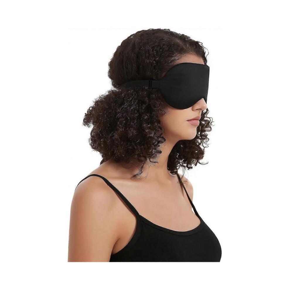 Alaska Bear Sleep Mask Silk Cool - No Pressure Eye Donuts Contour - Handmade, Upgrade Over Conventional "Flat" Masks (Black) New