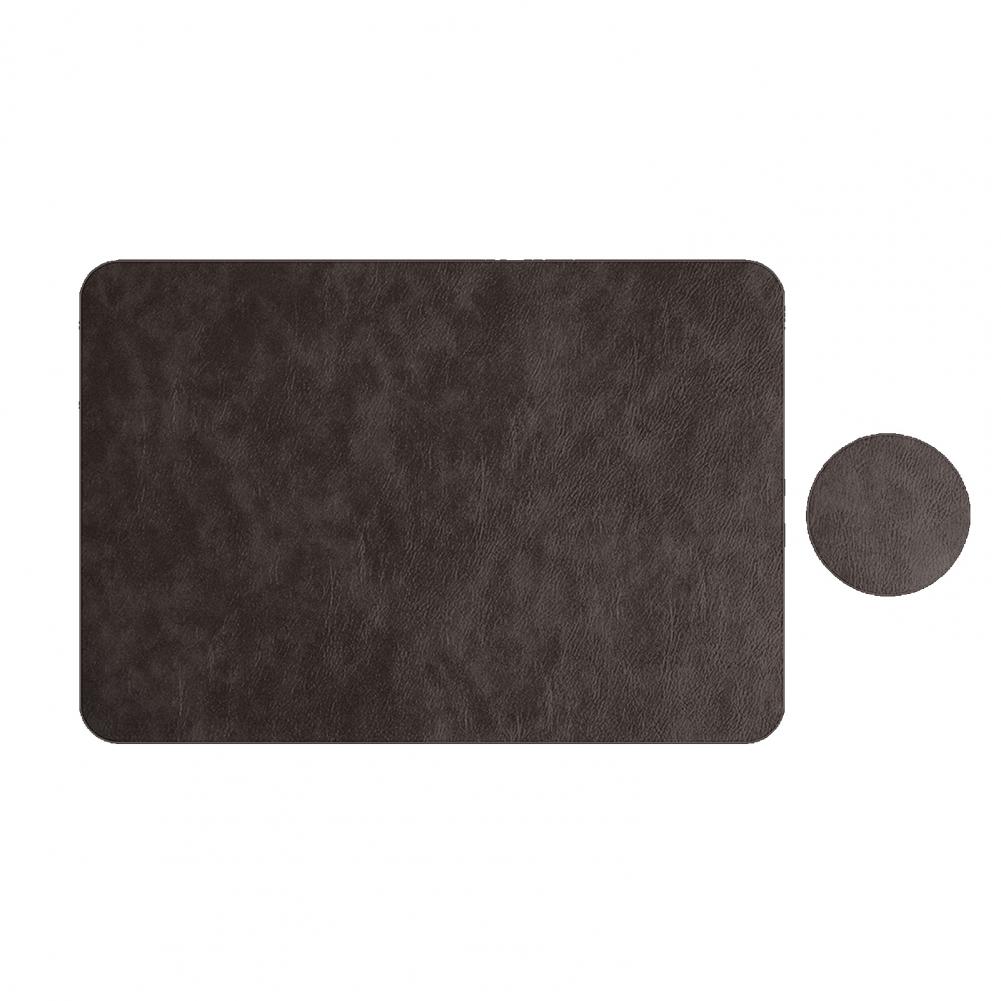Easy To Clean Placemats Faux Leather Placemats Waterproof Faux Leather Placemat Coaster Set for Dining Table Heat Insulation