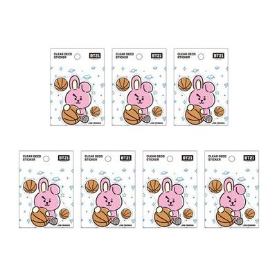 Line Friends BT21 Klarer Deko-Aufkleber, Keks, 7 Stück