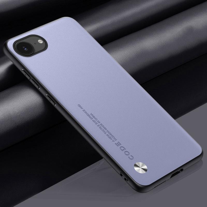 Luxury PU Leather Case For iPhone 16E Back Cover Matte Silicone Protection Phone Case For iPhone 16 E iPhone16E iPhone16 E Coque