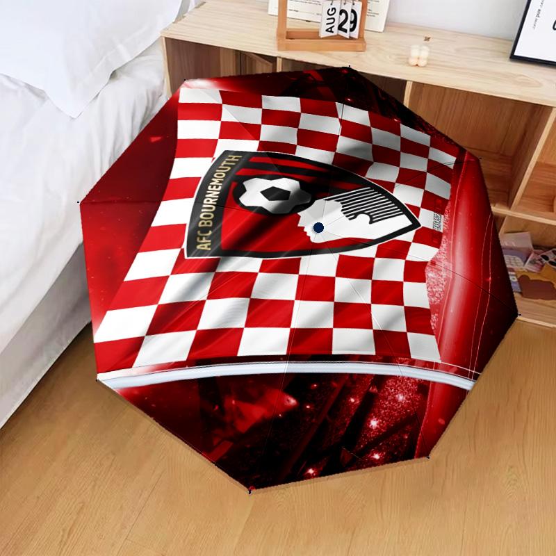 1PC Soccer Ball Afc Crest Printed Umbrella Folding umbrella, automatic umbrella 8-Frame for Travel, camping Fan gifts Christmas Gifts