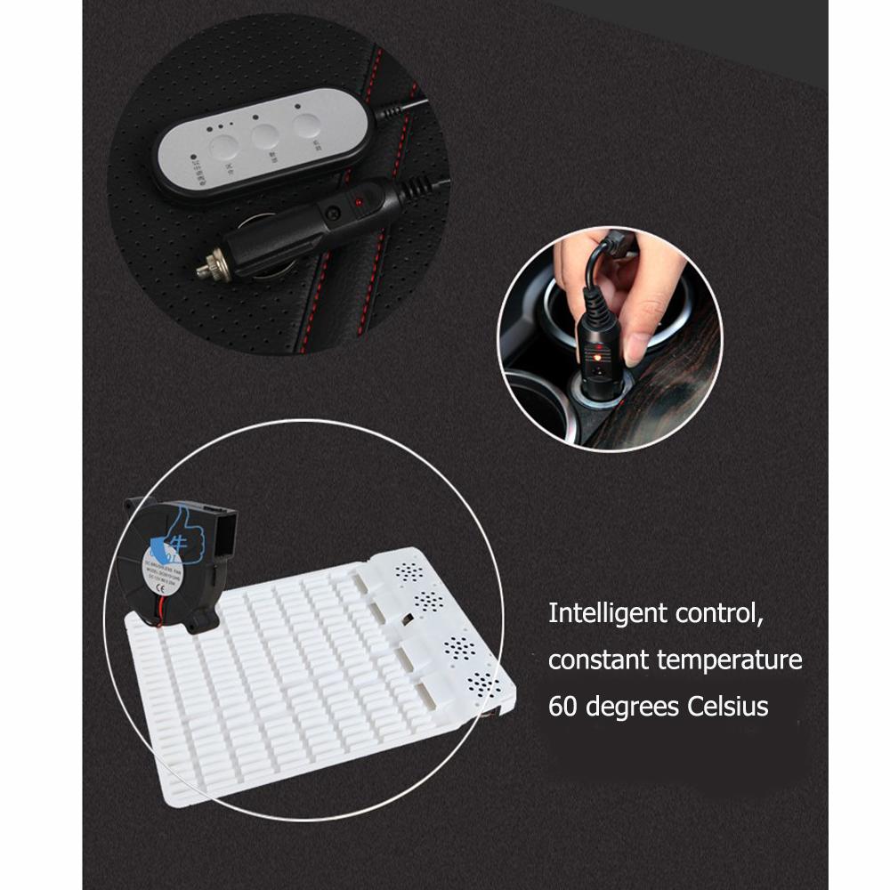 1x 12V Heater & Cooler Massage Car Seat Cover with External Remote Control, Ventilated Air Fan Cooling Heating Warm Sitting Mat