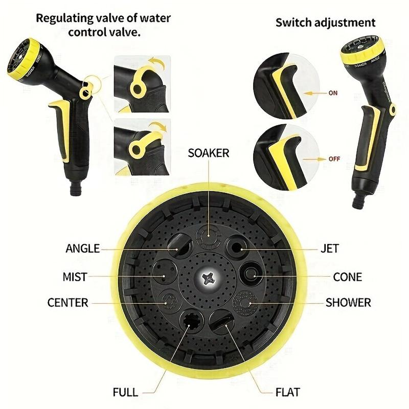 High Pressure Garden Spray Gun, Multi-Mode Hose Nozzle With Ergonomic Handle, Suitable For Cleaning And Pet Bathing
