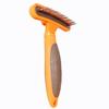 Dog Comb One-click Dog Brush Double Row Rake Combs for Dogs Hair Knot Cleaning Self Cleaning Dogs Rake Comb Pet Grooming Brush