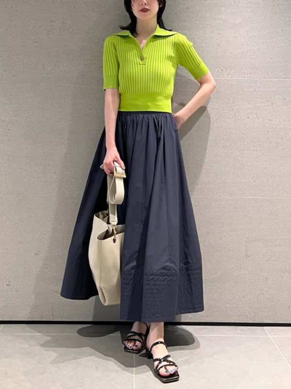 FRAY I.D. Women's Open Collar Polo Knit FWNT251097 GRN