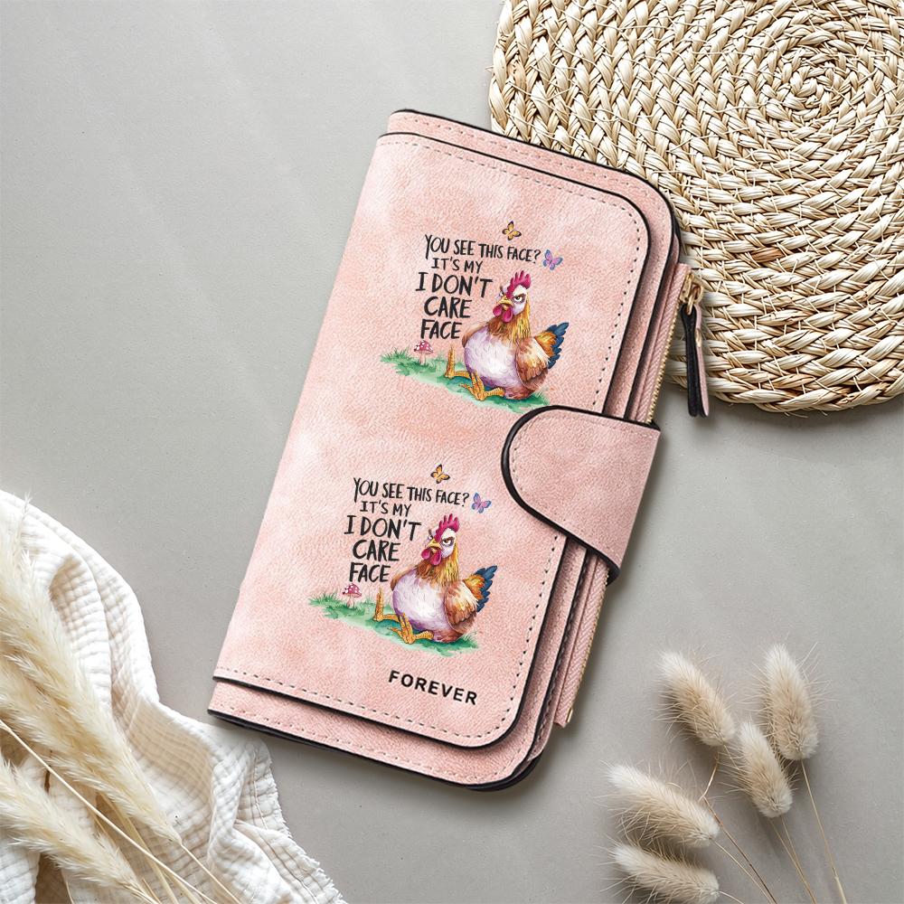 Funny Chicken Print Women Leather Wallet Large Capacity Multi Card Holder Casual Portable Purse