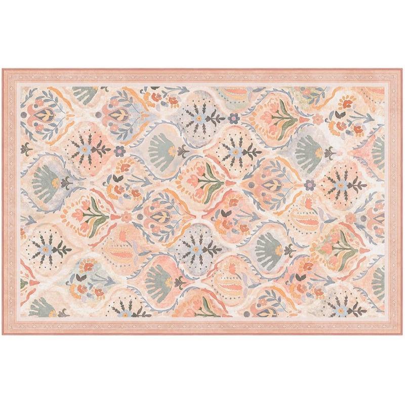 

Bohemian Floral Living Room Carpet Non-slip Machine Washable Floor Mat Home Dcor Bedroom Bedside Rug Soft Comfortable Rugs 50X80cm