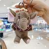 Cute Long Trunk Elephant Pendant Plush Stuffed Toy Doll Bag Pendant Keychain Cloth Jewelry Accessory Keyring Gift Decoration