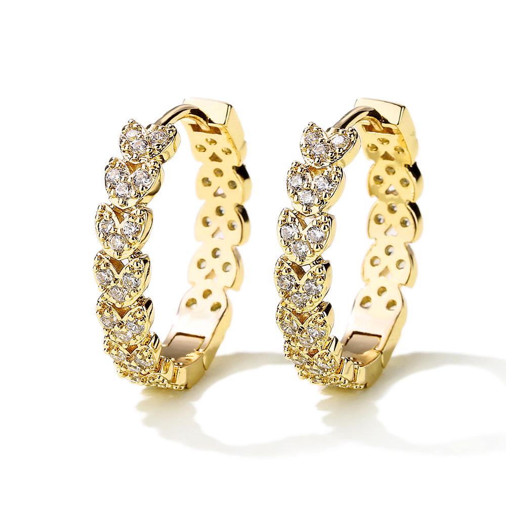 ZAKOL Elegant Micro Paved Zircon Big Hoop Earring for Women Luxury Bridal Wedding Engagement Party Zircon