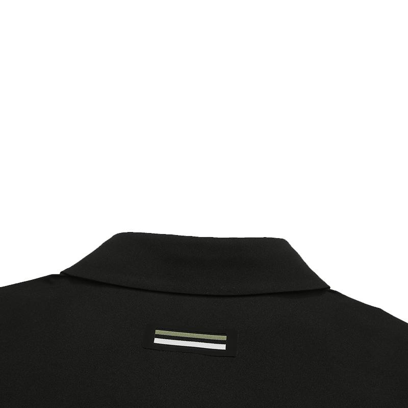 FILA Golf Series Fashion Casual Sports Versatile Elastic Comfortable Warm Knitted Long Sleeve Polo Shirt Men tops A11M545220FBK