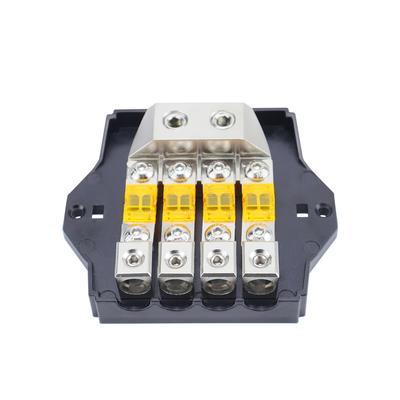 4-Way Fuse Holder Auto Fuse Distribution Block 32V 80A Fuse Holder Clear Cover