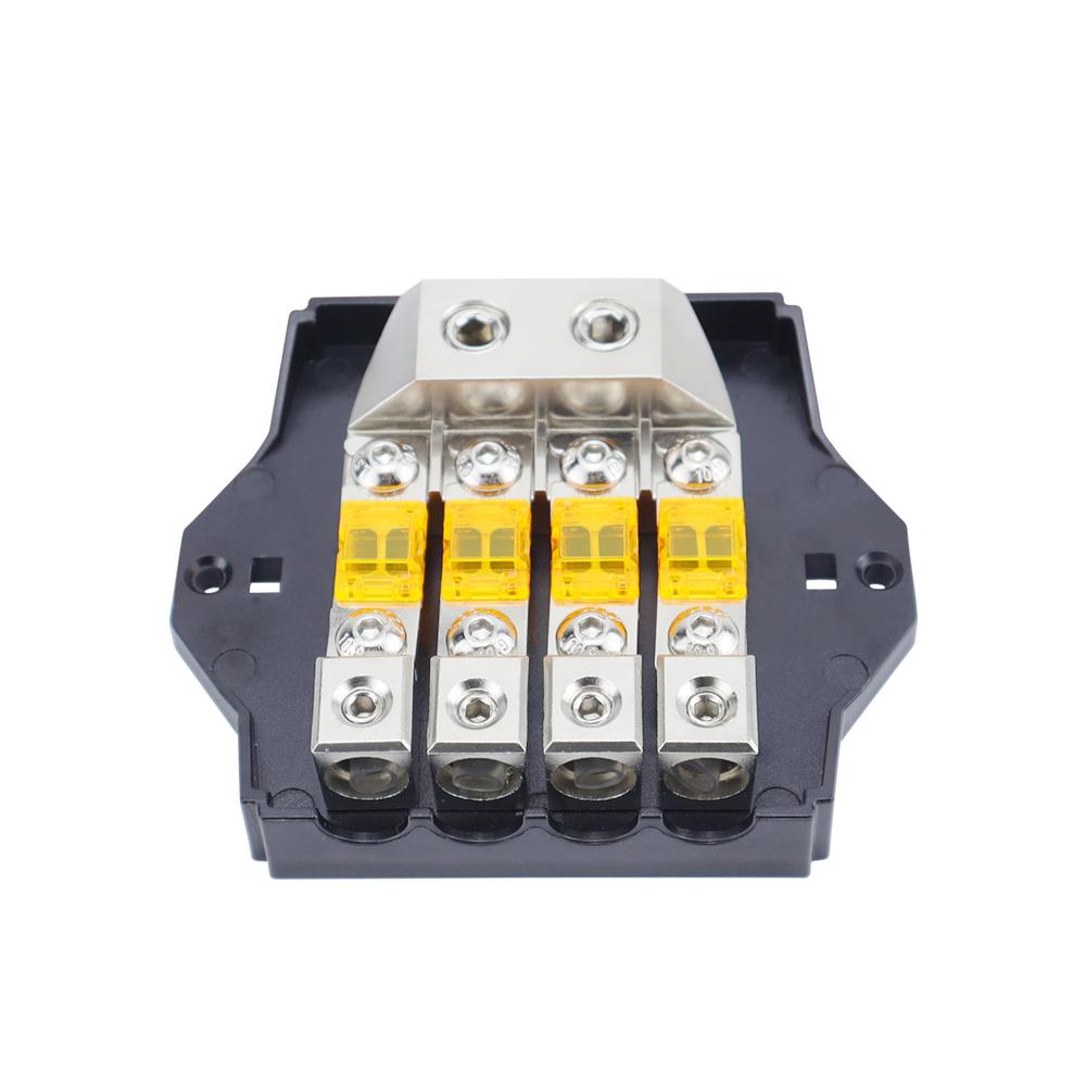 

Новый автомобильный 4-контактный держатель предохранителей 80A 32V Hi-Fi Автомобильный распределительный блок предохранителей Замена
