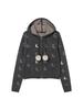 NYXX Moon Knitted Zip-Up Hoodie Charcoal