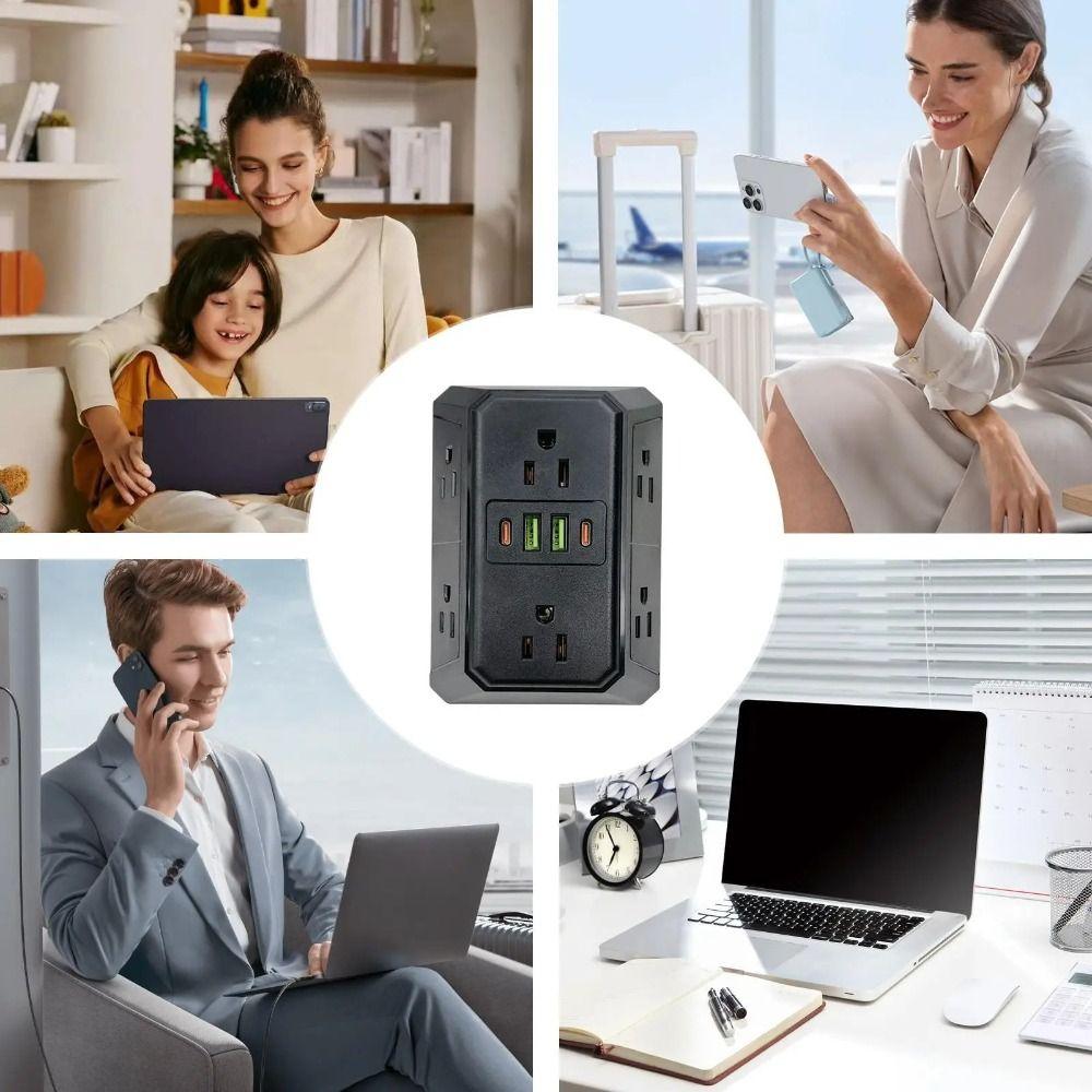 Multiple USB Ports Multi Port Expander US Plug USB Charger Socket for US Office Use
