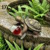 Whimsical Balcony Decorations Wine Drinking Turtle Figurine, Planter Hanger Statue, Plant Waterproof Outdoor Ornaments Pot Resin Ornament for