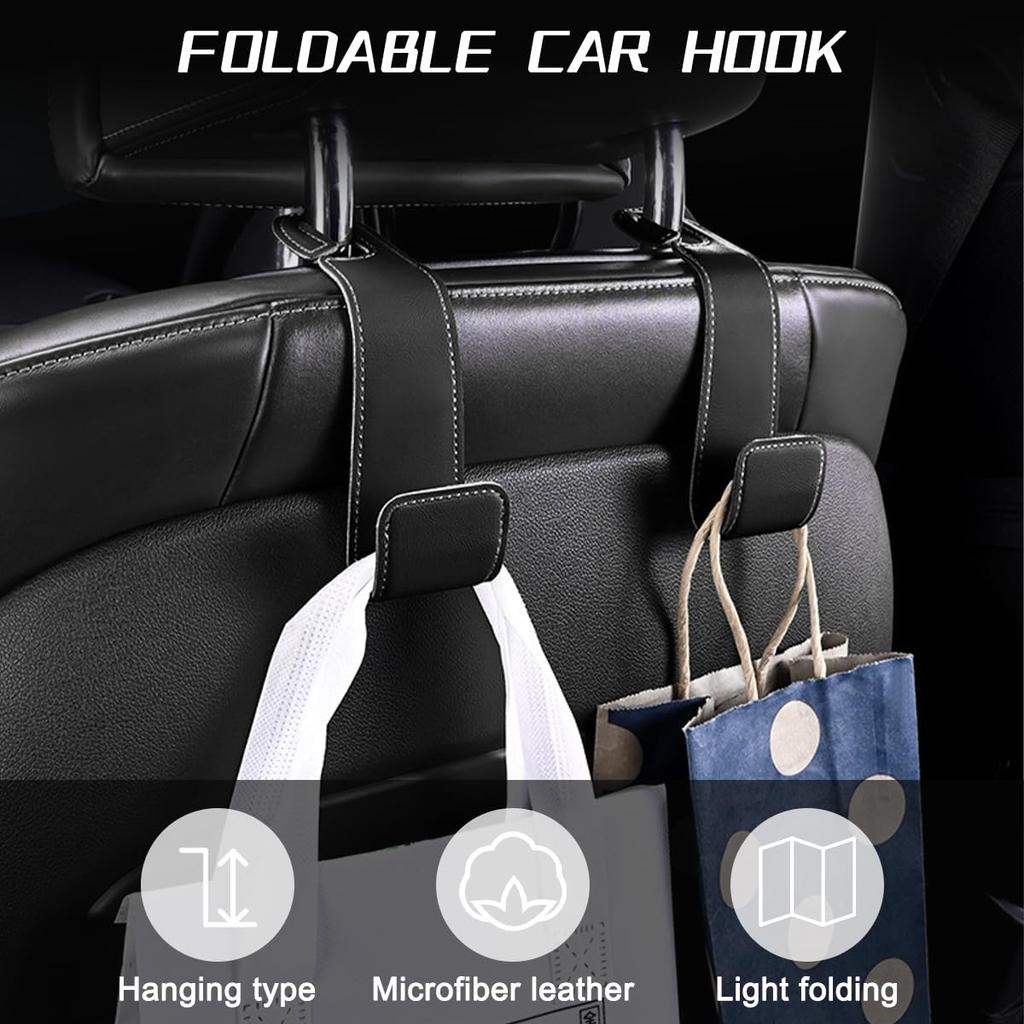 Multi-Functional Hook Car Seat Headrest Hook Auto Back Seat Organizer Hanger Handbag Clothes Bracket Car Seat PU Leather Hook