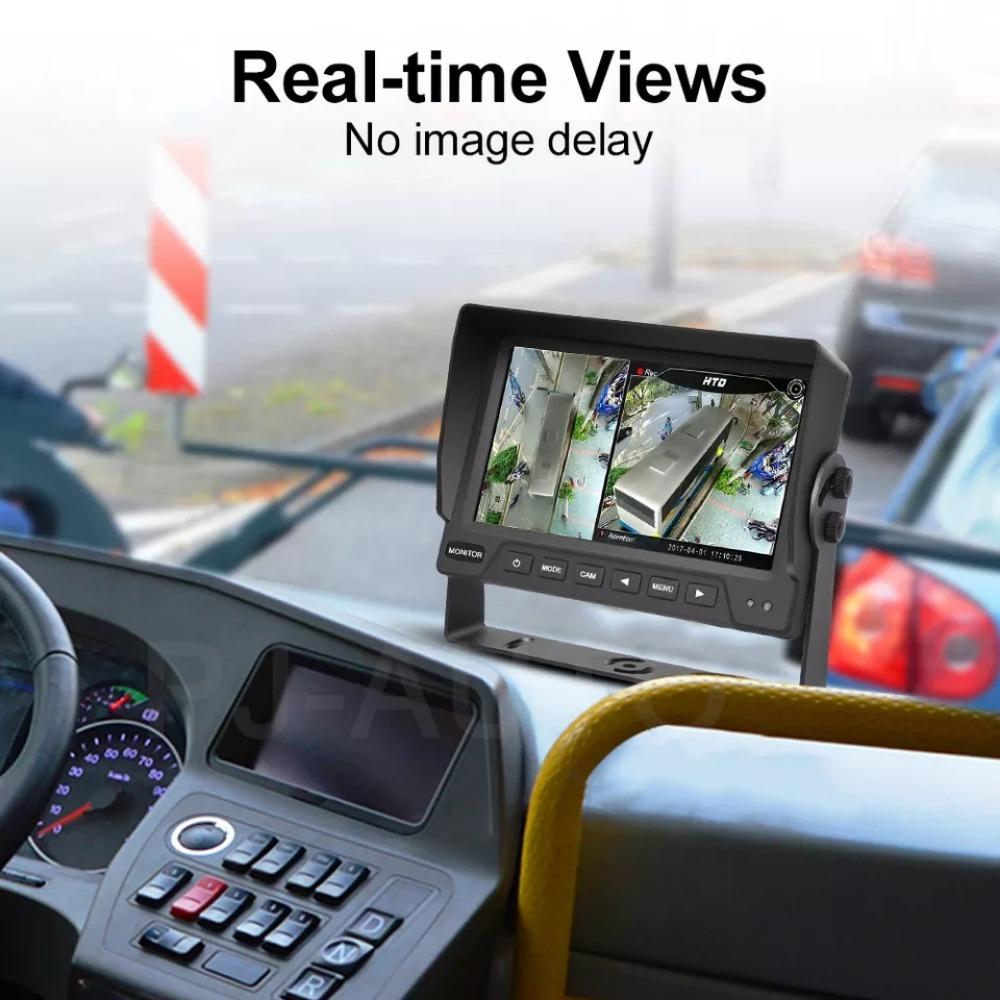 Truck Bus 360 Degree Camera Auto Bird Eye 3D Panoramic View Front Back Side SVM Surround Monitoring Parking Reverse 4k Dash Cam