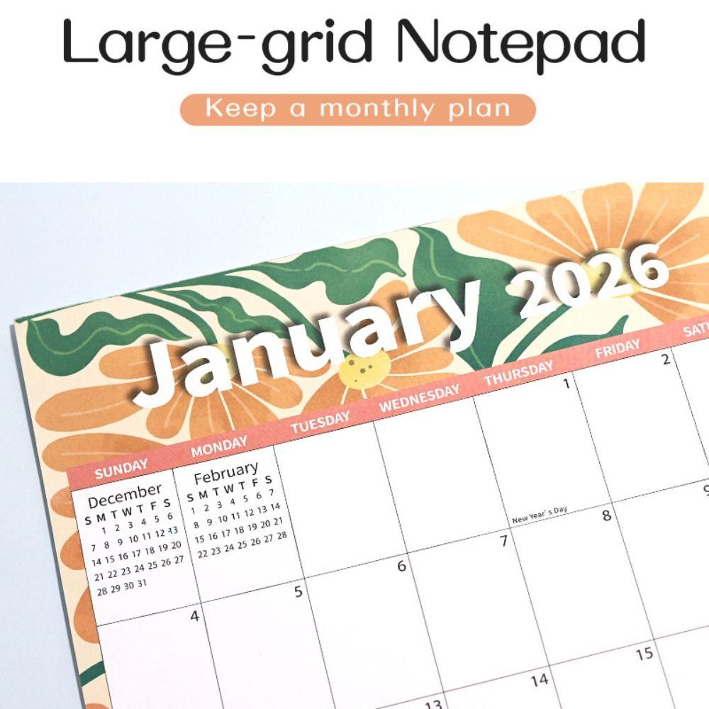 Colorful 2026 Calendar Notes 12 Month Calendar English Magnetic Calendar  Home Use