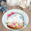 Cartoon Rabbit Girl Animal Flowers Round Carpet Cute Bunny Mouse Circle Rug Home Bedroom Living Room Floor Mat Chair Pad Doormat