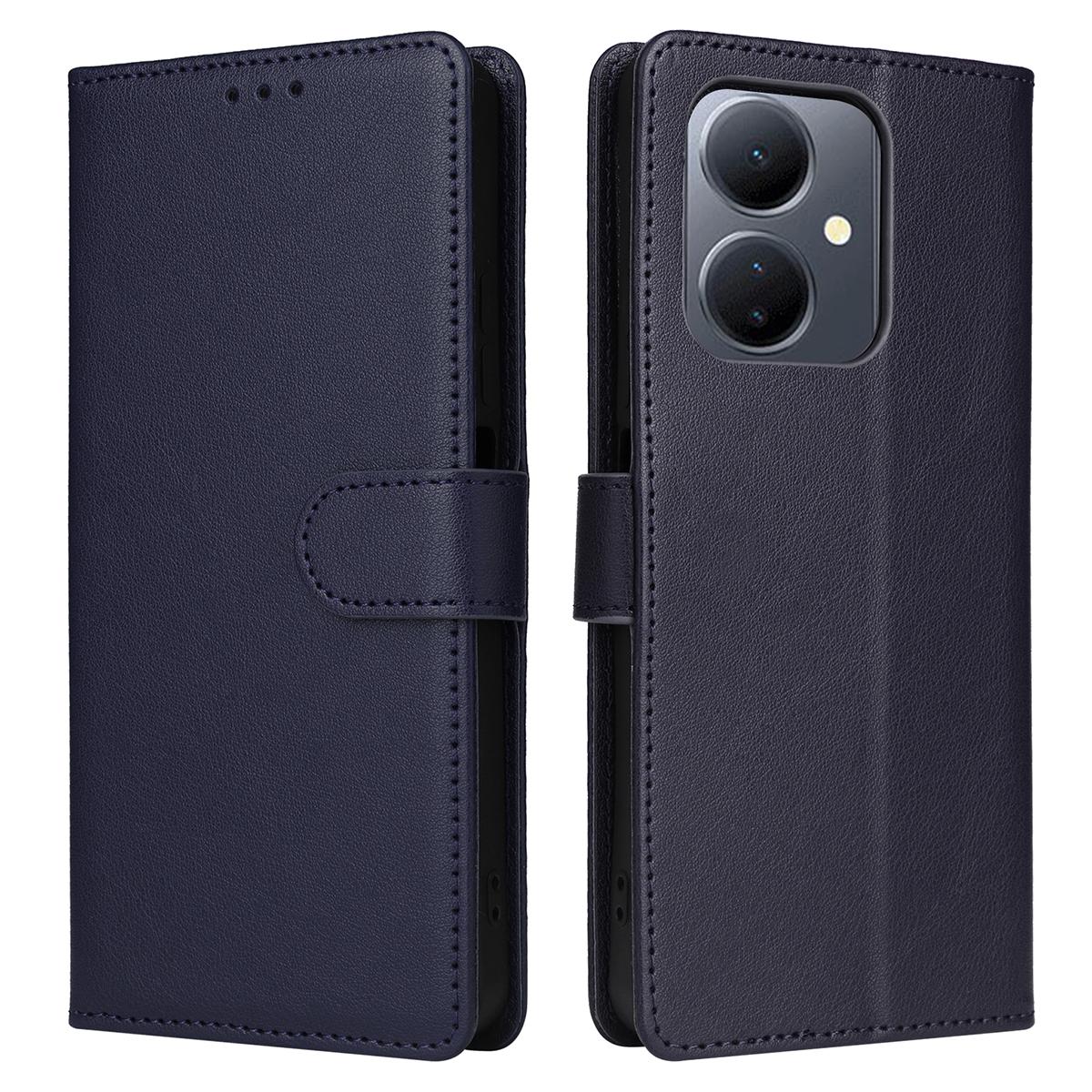 

For vivo Y27 4G/Y27 5G/Y78 5G (China)/Y36 5G (Global) Case Wallet Stand View PU Leather Phone Cover B