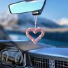 Crystal Rhinestone Hollow Heart Car Pendant | Elegant Dashboard Hanging Ornament | Perfect Gift for Family and Friends