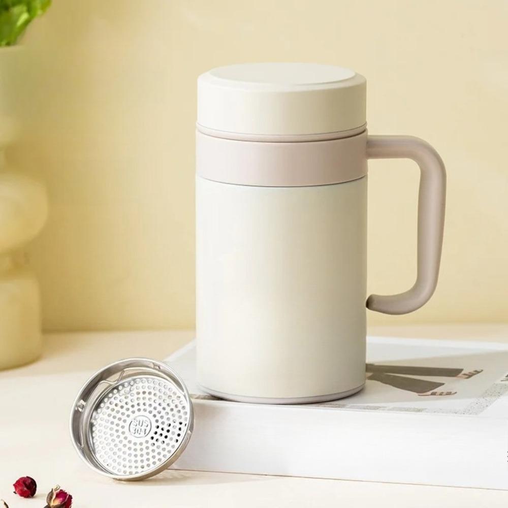 

Классическая термокружка из нержавеющей стали, чашка для разделения чая и воды, домашняя, портативная, с ручкой, герметичная, вакуумная бутылка 500ml