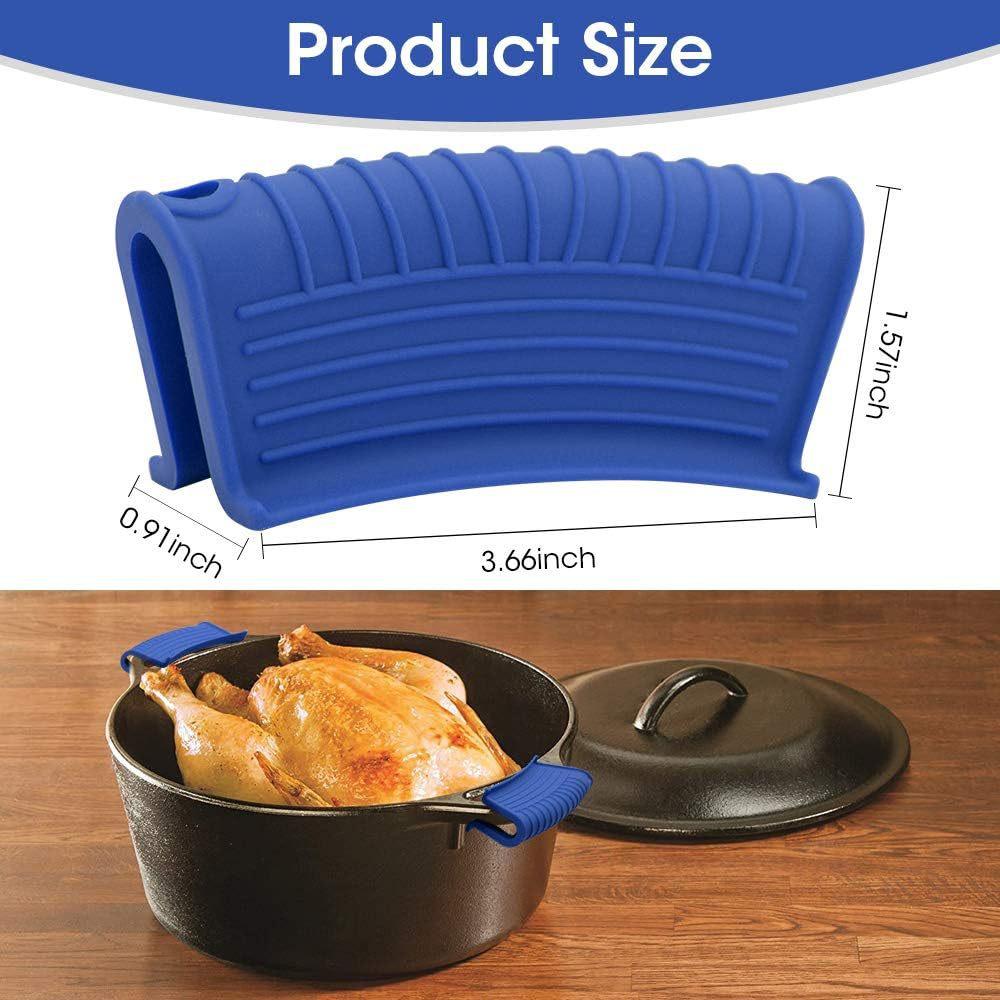 2pc Silicone Pot Handle Covers Heat Resistant Non Slip Oven Mitts for Cooking Pots Pans Grips Protector Sleeve