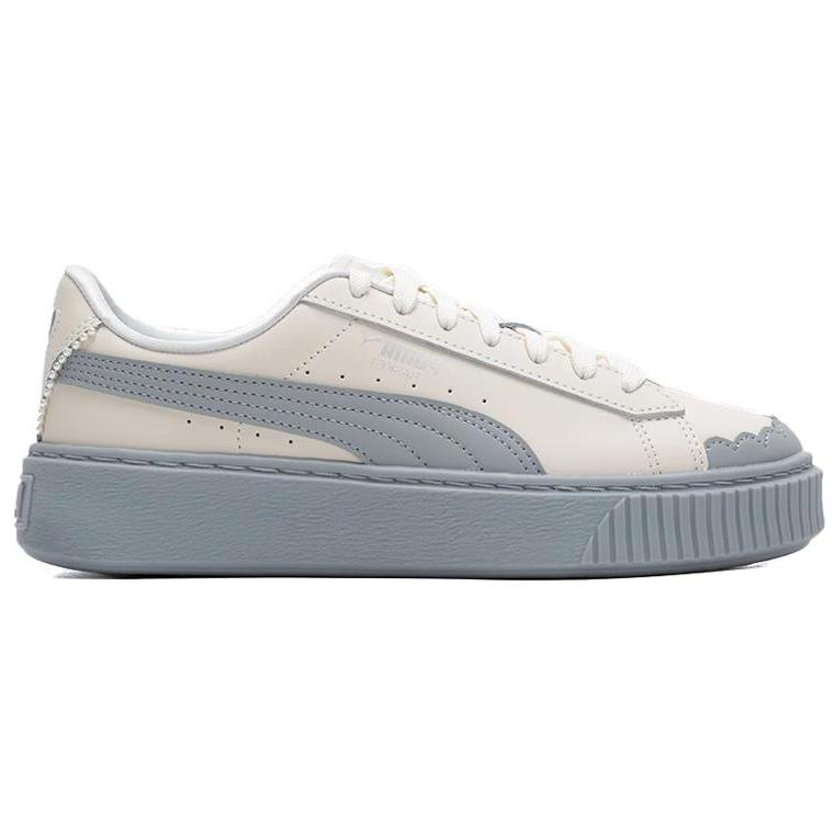 Puma Basket Platform Pearl White Blue Women 398910-04