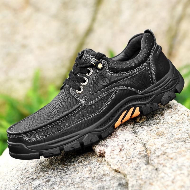 2025 Men's Shoes Outdoor Fashion Casual Shoes Leather Breathable Soft Sole Big Head Leather Shoes Dad Leather Shoes Cowhide Tooling Shoes