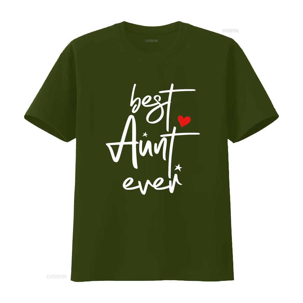 Best Aunt Ever T Shirt vintage Washed Casual Breathable Unisex homme Soft Stretched graphic Slightly Versatile