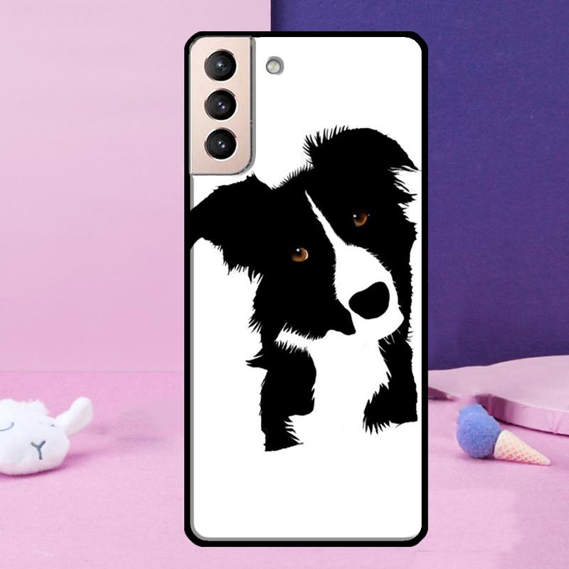 Cartoon Border Collie Phone Case For Samsung Galaxy S25 Ultra S24 Ultra S9 S10 S20 S21 S22 Plus S23 S24 FE Cover