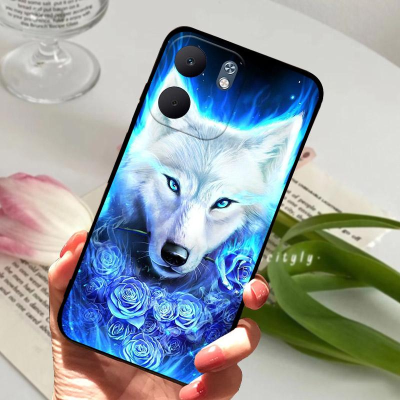 Für OPPO A5x Hülle Coole Wolf Löwe Silikon Weiches TPU Schutzhülle Für Oppo A5X 4G 5G Rückseite CPH2725 Stoßfester Bumper