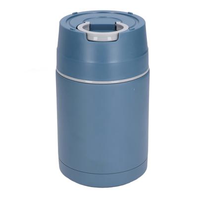 Pote de Alimentos com Isolamento a Vácuo de Aço Inoxidável 304 1000ml Recipientes Isolados para Almoço com Colher Dobrável Azul