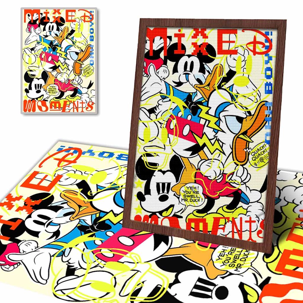 Full Round Diamond Painting Mickey and Donald Duck Art Rhinestone Picture Mosaic DIY 5D Cross Stitch Embroidery Home Decoration