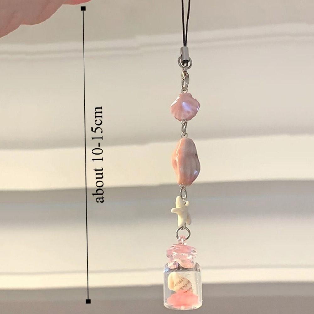 Cute Design Wishing Bottle Hanging Transparent Phone Chain Y2K Keychain Pendant Key Ornament