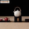 Retro Soda Glaze Ceramic Lifting Beam Pot Rough Pottery Water Kettle Electric Stove Charcoal Boiling Water Pumpkin Pot Teaware