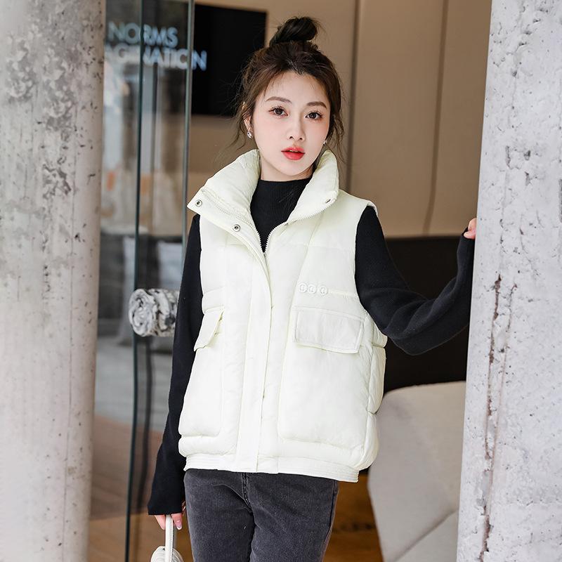 

Down cotton vest women s Korean version loose autumn and winter vest new large size vest thickened short coat tide XXL off білий колір