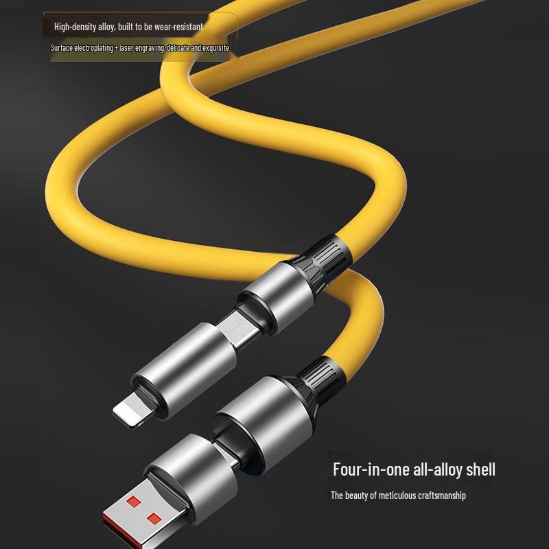 1,5m 4-in-1 Datenkabel, 240W Schnellladung, Kompatibel mit Apple, Huawei, Typ-C