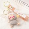 Flocking Yoga Keychain Small Pendant Cartoon Cute Doll Keychain Small Gift
