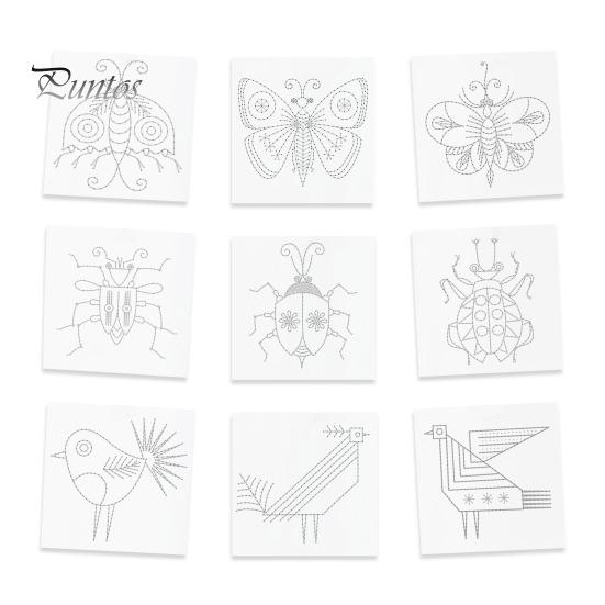 

9 шт. вышивальных стежковых карточек с бабочками, птицами, насекомыми, стежковых карточек, самодельных вышивальных карточек для начинающих любителей вышивки 9pcs