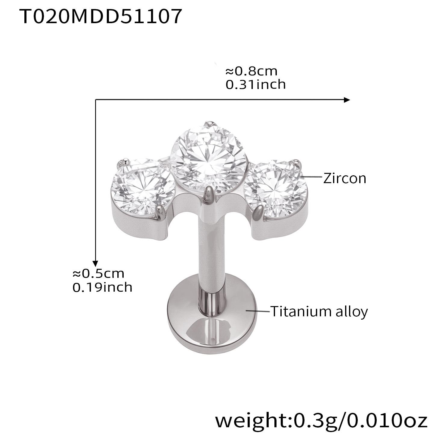 Qiong Yao Titanium Zirconia Inlaid Lip Stud - European & American Multi-Style Personalized Jewelry