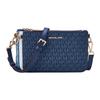 MK Jet Set Printed Logo Faux Leather Medium Shoulder Crossbody Bag Women Bags Navy-Blue White Light-Blue 35F1GTTC6B-407