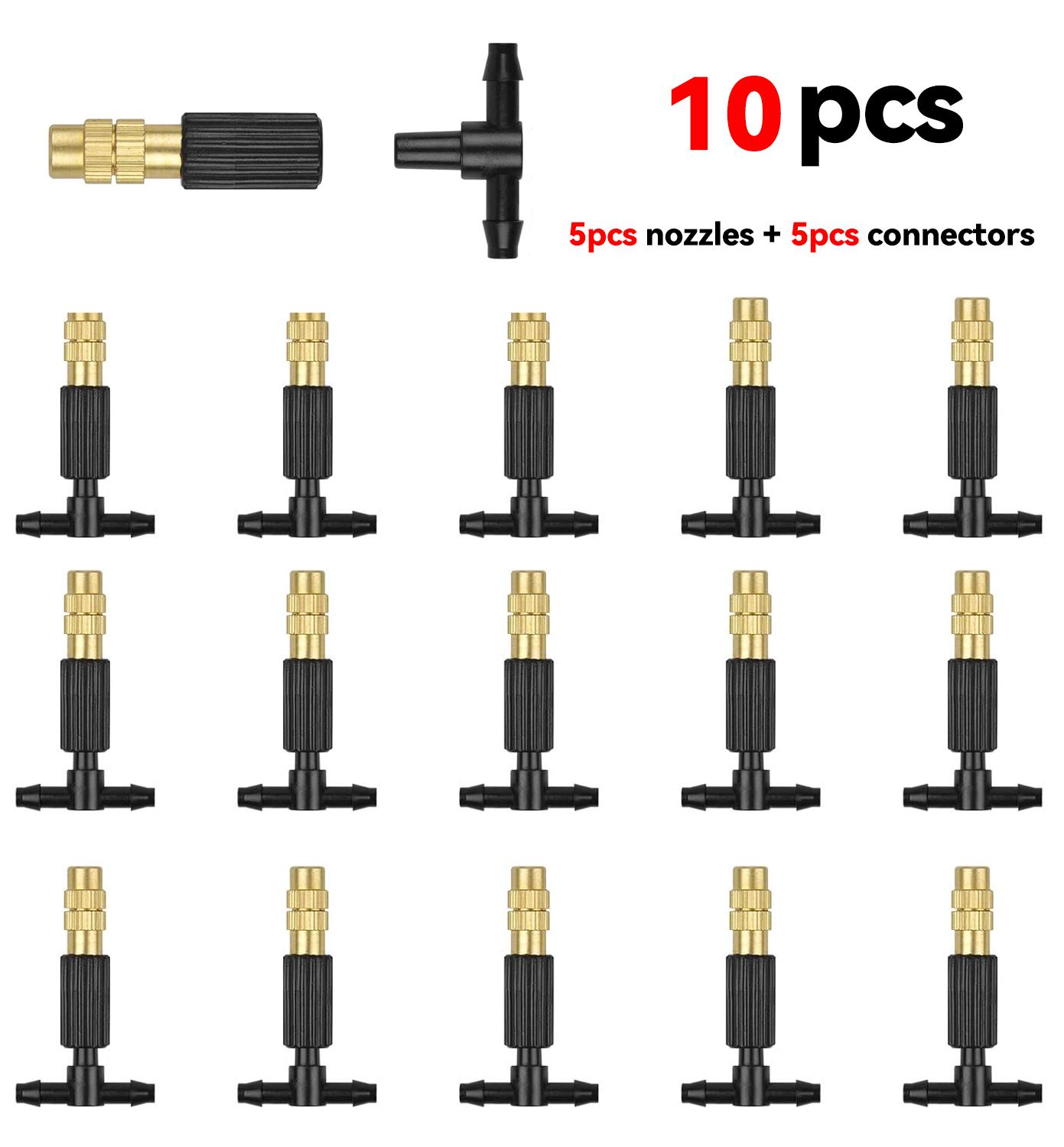 

30/50Pcs 4/7PVC Outdoor Misting Cooling System Garden Irrigation 1/4 Brass Adjustable Atomizer Micro Sprinkler